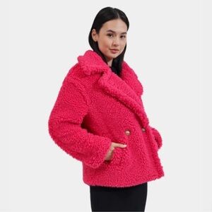 NWT UGG GERTRUDE TEDDY FAUX  SHEARLING COAT